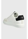 Kožené sneakers boty Calvin Klein Jeans CASUAL CUPSOLE HIGH/LOW FREQ bílá barva, YM0YM00670