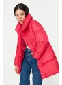 Trendyol Fuchsia Oversize Zipper Detail Puffer Coat