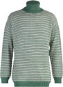 Trendyol Mint Oversize Fit Turtleneck Striped Knitwear Sweater