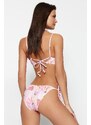 Trendyol Fruit Patterned Tie High Leg Bikini Bottoms