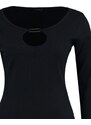 Trendyol Curve Black Cut Out Detailed Knitted Body with Snap fastener