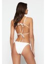 Trendyol Ecru Tied High Leg Bikini Bottom