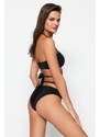 Trendyol Black Piping Regular Leg Bikini Bottom