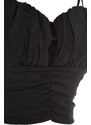 Trendyol Black Crop Lined Poplin Bustier