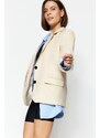 Trendyol Stone Regular Lined Woven Blazer Jacket