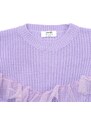 Trendyol Lilac Tulle Girls' Knitwear Sweater with Ruffle Detail