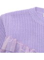 Trendyol Lilac Tulle Girls' Knitwear Sweater with Ruffle Detail