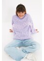 Trendyol Lilac Tulle Girls' Knitwear Sweater with Ruffle Detail