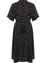 Trendyol Curve Black Patterned Belted Slit Detailed Woven Dress