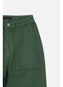Trendyol Zelená Kapsa Detailní Vysoký pas Široké Nohavice Džínové Kalhoty