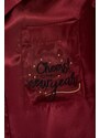 Trendyol Burgundy New Year Themed Embroidered Satin Shirt-Pants Woven Pajama Set