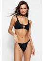 Trendyol Black Tunnel High Leg Bikini Bottom