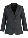 Trendyol Black Regular Lined Woven Striped Blazer Jacket