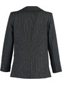 Trendyol Black Regular Lined Woven Striped Blazer Jacket