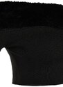 Trendyol Plush Detailed Crop Blouse in Black