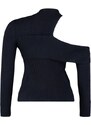 Trendyol Curve Černý ramenní detailní pletený svetr