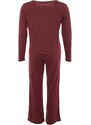 Trendyol Curve Claret Red Knitted Pajamas Set