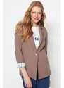 Trendyol Mink Regular Lining Detailed Woven Blazer Jacket