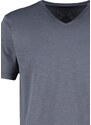 Trendyol Antracit Základní Normální/Normální střih Do V 100% bavlna Flambovaný Single Jersey Tričko