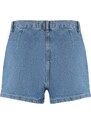 Trendyol Blue Pleated Normal Waist Denim Short Skirt