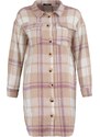 Trendyol Beige Lumberjack Checked Shirt with Two Pockets