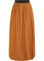 Trendyol Camel Pleated High Waist Woven Skirt