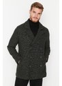 Trendyol Khaki Regular Fit dvouřadý uzavřený texturovaný kabát