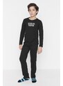Trendyol Black Printed Boy Knitted Family Combine Pajamas Set