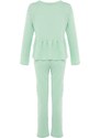 Trendyol Mint Ruffle Detailed Knitted Pajamas Set