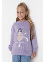 Trendyol Lilac Ballerina Patterned Girl Knitwear Sweater