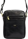 Pánská kožená taška přes rameno Peterson PTN TB-117-COM černá