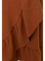 Trendyol Brown, Wrapped Ruffle Knitted Skirt