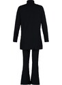 Trendyol Black Turtleneck Tunic-Pants Knitted Suit