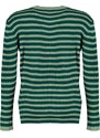 Trendyol Curve zelený pruhovaný pletený svetr s kulatým výstřihem