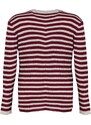 Trendyol Curve Burgundy Striped Crew Neck Pletený svetr