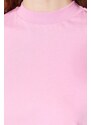 Trendyol Pink 100% Cotton Basic Stand Collar Knitted T-Shirt