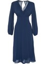 Trendyol Námořnické modré knoflíkové šaty s detailem