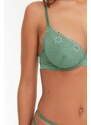 Trendyol Green Lace Underwire Capless Knitted Underwear Set