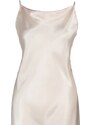 Trendyol Curve Beige Straps, Satin Woven Back Detailed Nightgown