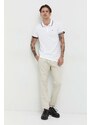Bavlněné polo tričko Tommy Jeans bílá barva