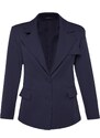 Trendyol Navy Blue Oversize Lined Woven Blazer Jacket