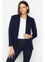 Trendyol Navy Blue Oversize Lined Woven Blazer Jacket