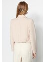 Trendyol Stone Crop Woven Lined Blazer Jacket