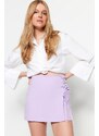 Trendyol Lilac Lace and Eyelet Detail Woven Shorts Skirt