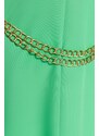 Trendyol Green Crepe Evening Dress with a Chain Waist and a Chain Belt, in a comfortable fit