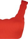 Trendyol červený laserem řezaný texturovaný horní díl bikin na jedno rameno