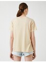 Koton Printed T-Shirt Crew Neck Short Sleeve Modal Blended