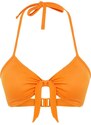 Trendyol Orange Triangle Knot Bikini Top