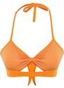 Trendyol Orange Triangle Knot Bikini Top