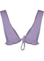 Trendyol Lilac Triangle Ruffle Glitter Bikini Top